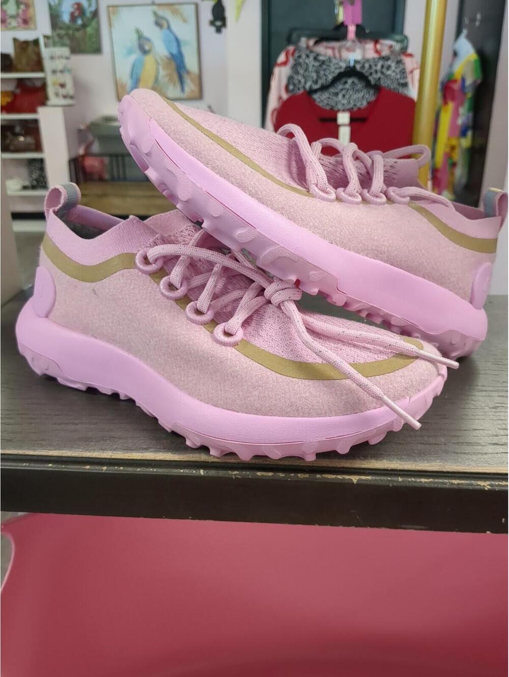 AllBirds SWT Mizzles Trail Runner Sneaker Womens 9 Pink Wool Lace Up Low Top